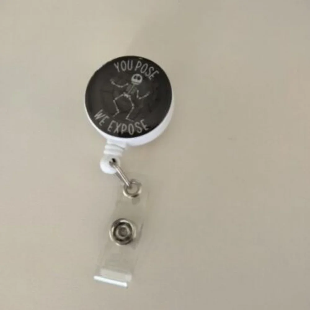 NEW Funny Badge Reel Retractable Badge Holder Slip Clip You Pose We Expose
